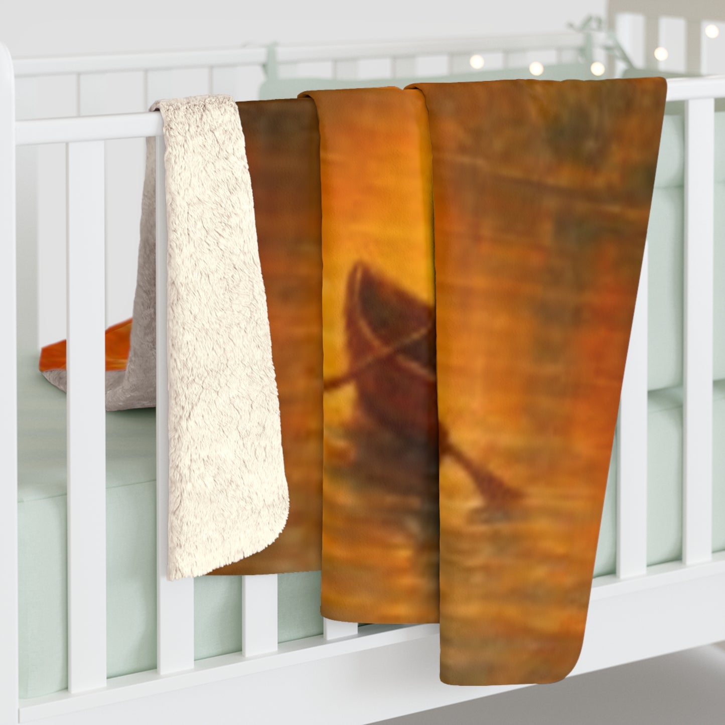 Sherpa Fleece Blanket - Rowing River Autumn Fall Blanket