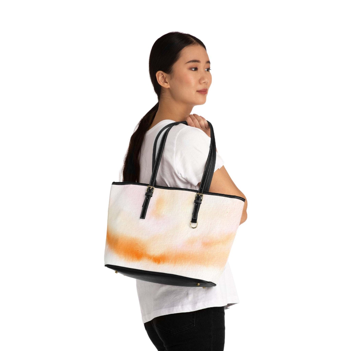 Abstract Watercolor PU Leather Shoulder Bag