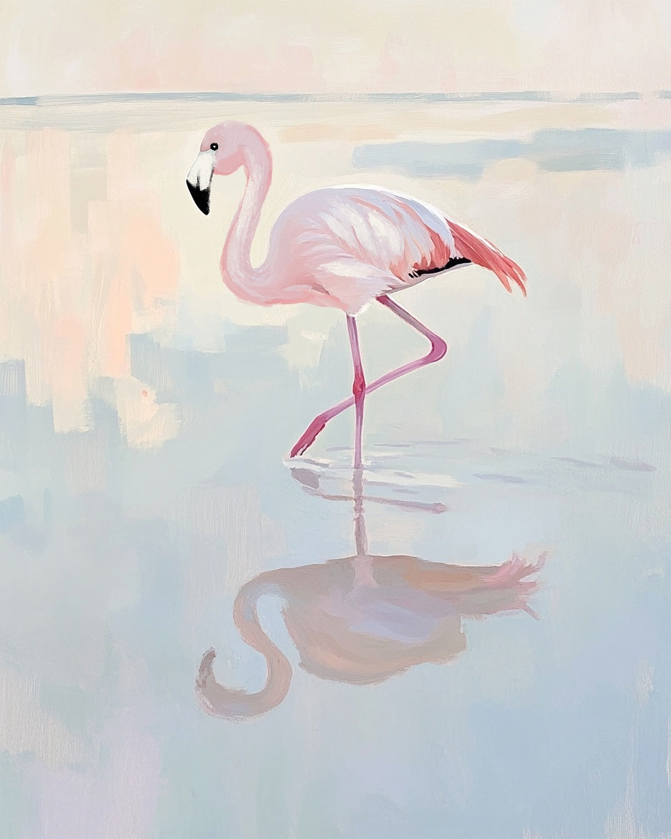 Flamingo at Dawn Art Print