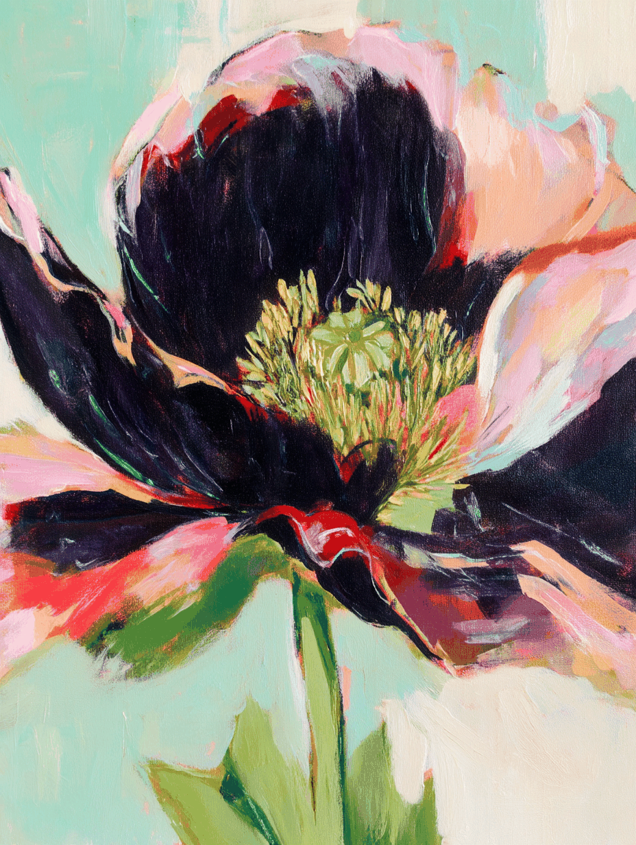 Midnight Bloom Art Print on archival Canon Pro Luster Paper and matte cotton canvas options