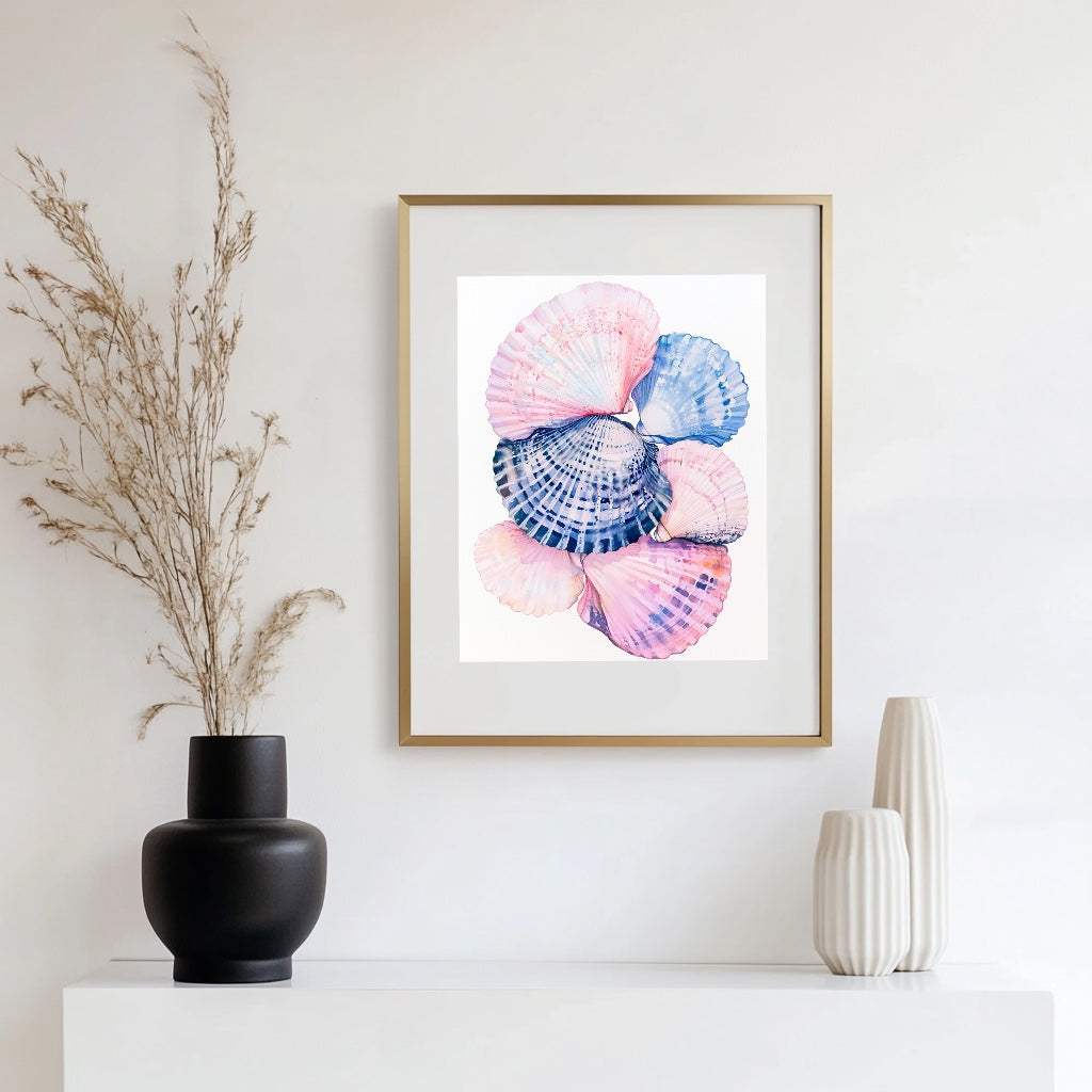 She Sells Seashells Watercolor - Original Painting Mai Autumn