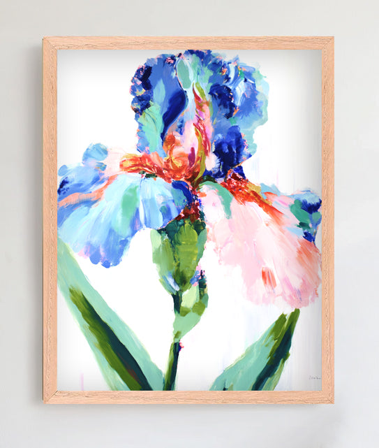 Original framed pastel drawing titled Gentle Strength in oak wood frame, 8x10 inches oil pastel on paper