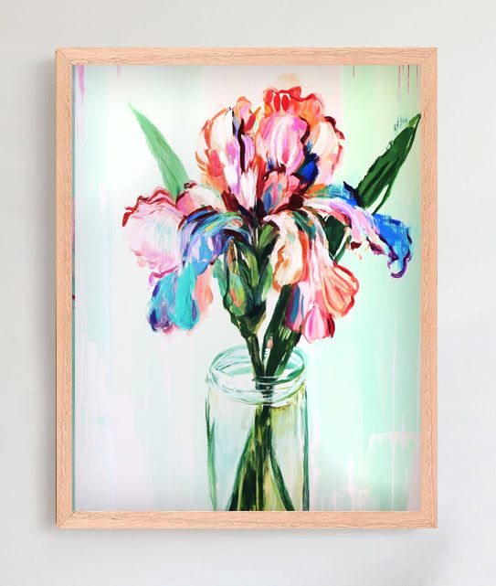 Original framed pastel drawing titled Grace, 8x10 oil pastel on paper in oak wood frame