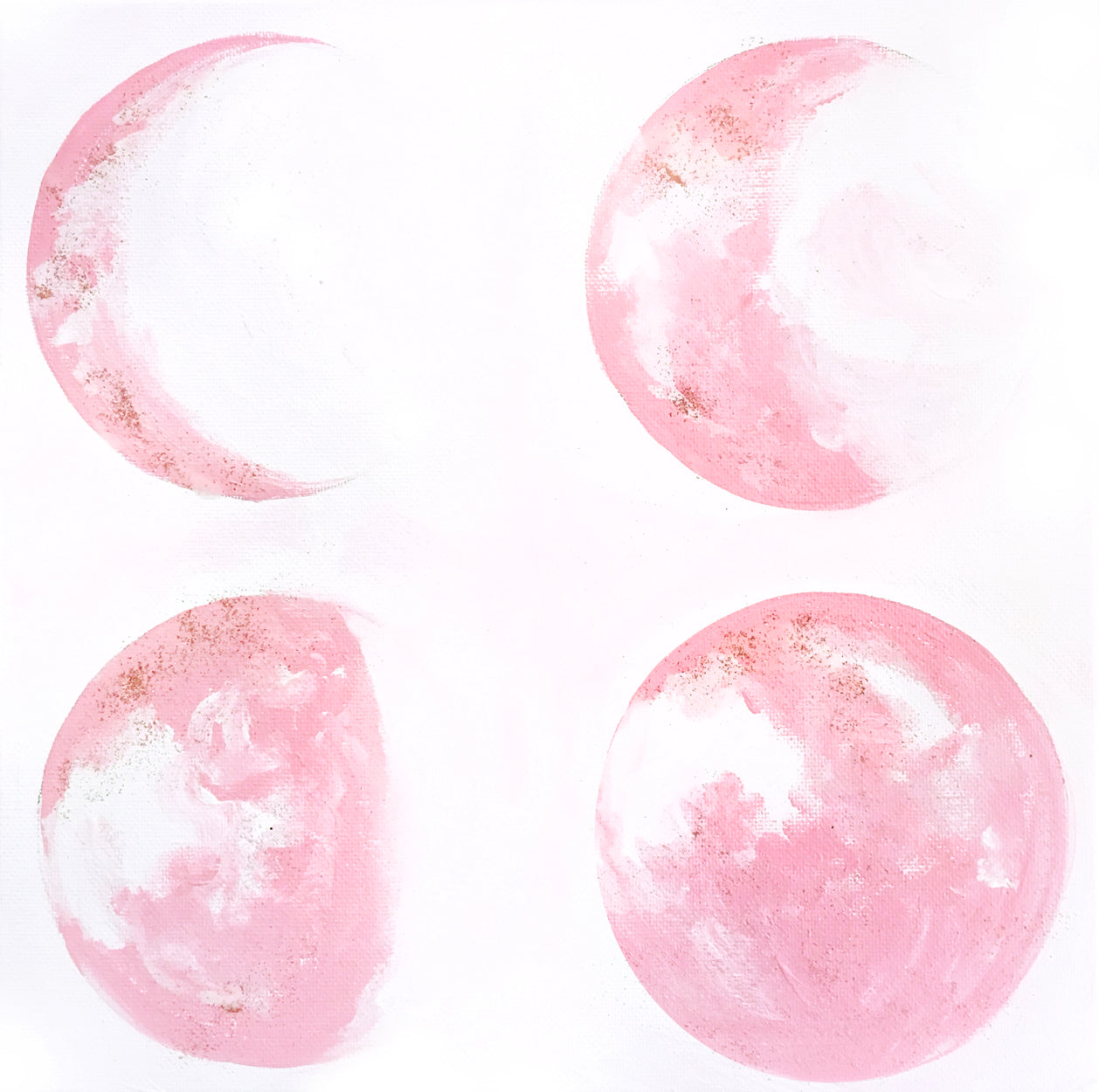 Pink Moon Phases Art Print