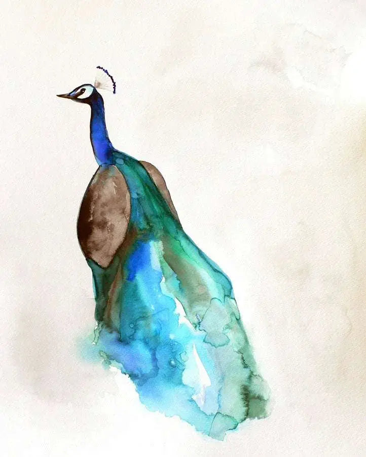 Peacock I Art Print on matte cotton canvas and Canon Pro Luster paper options