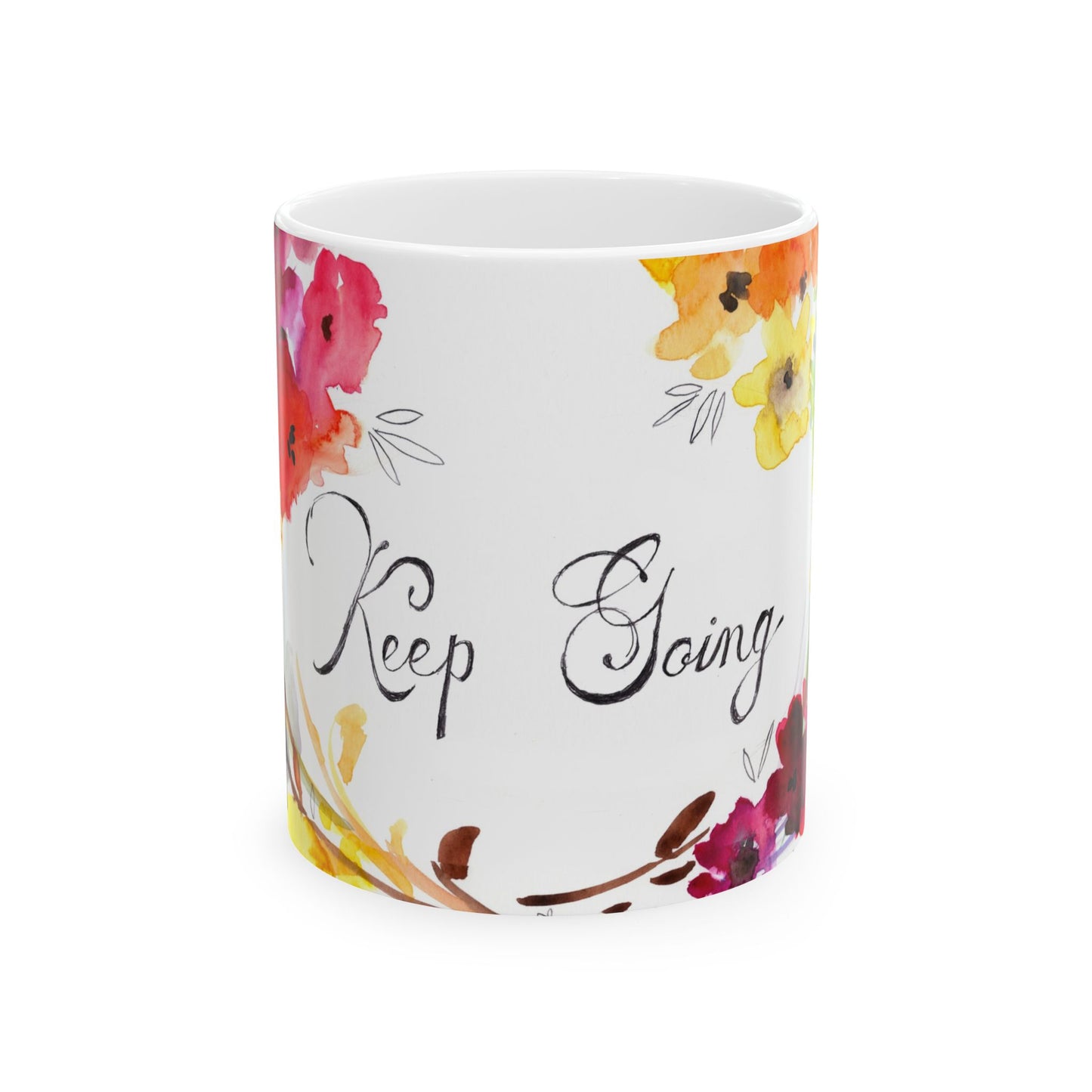 Floral Motivational Ceramic Mug