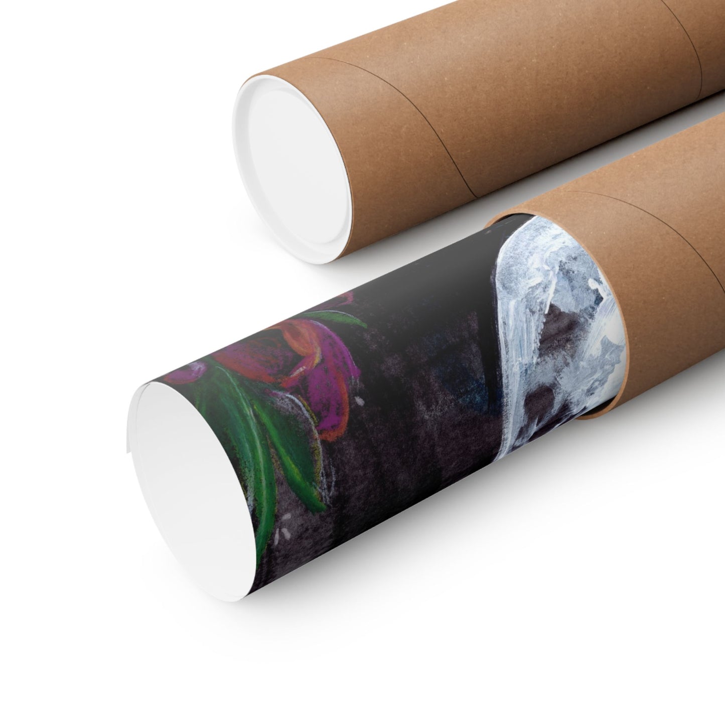 Moonlit Floral Poster — Matte Horizontal Wall Art