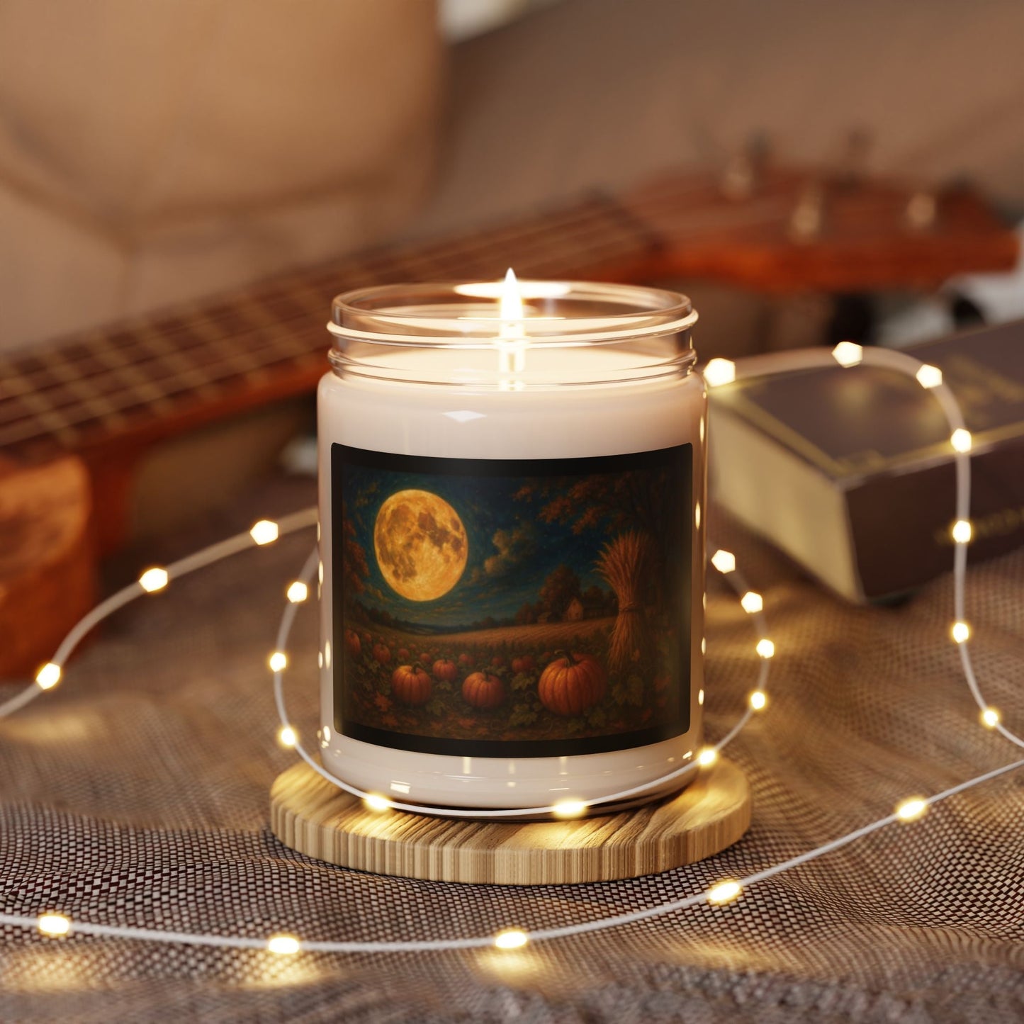 Autumn Moon Soy Candle, Cozy Fall Decor, Scented Candle for Thanksgiving, Pumpkin Spice Aromatherapy, Home Fragrance Gift