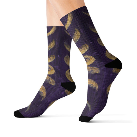 Celestial Pattern Socks - Comfortable, Stylish, Unique Gift for Astrologers, Moon Lovers, Everyday Wear, Crystal Shop, Meditation