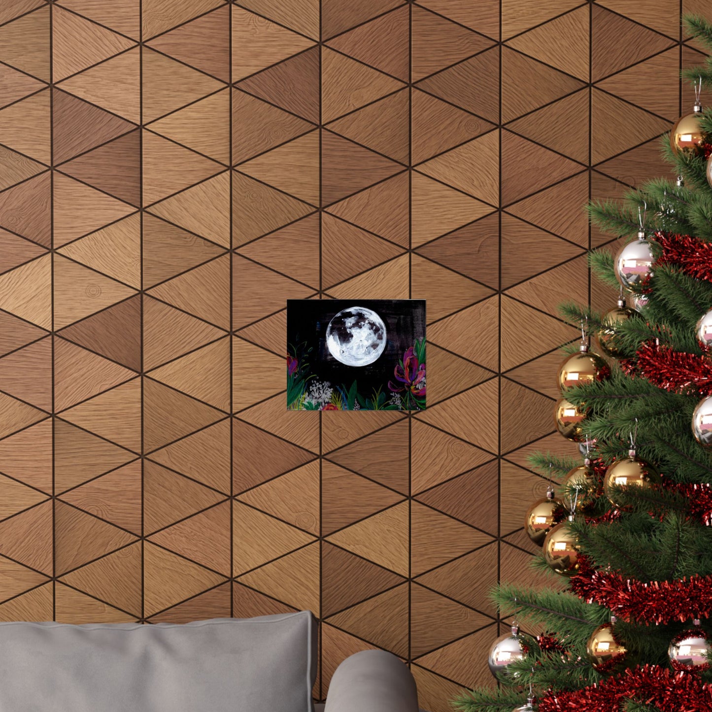 Moonlit Floral Poster — Matte Horizontal Wall Art