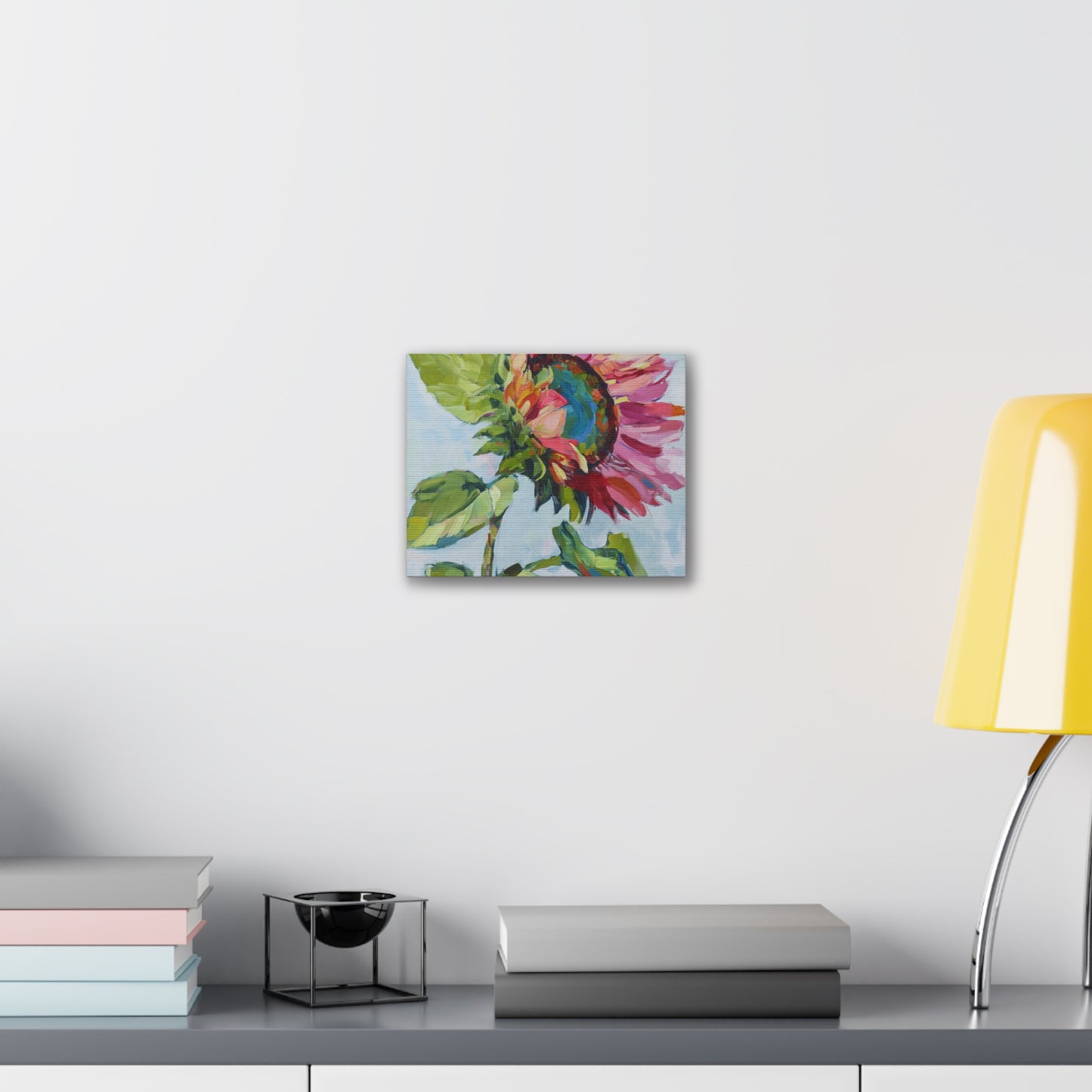 Sunflower Bloom Canvas Wall Art — Colorful Impressionist Botanical Print