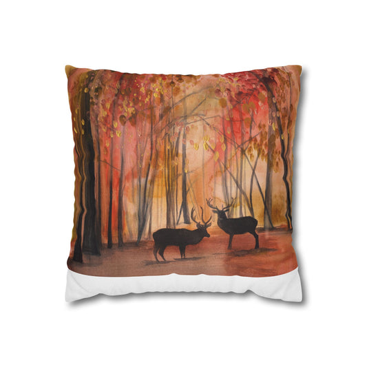 Autumn Wildlife Pillowcase, Cozy Fall Decor, Home Accent, Nature Lover Gift, Harvest Themed Decoration, Seasonal Home Accessory