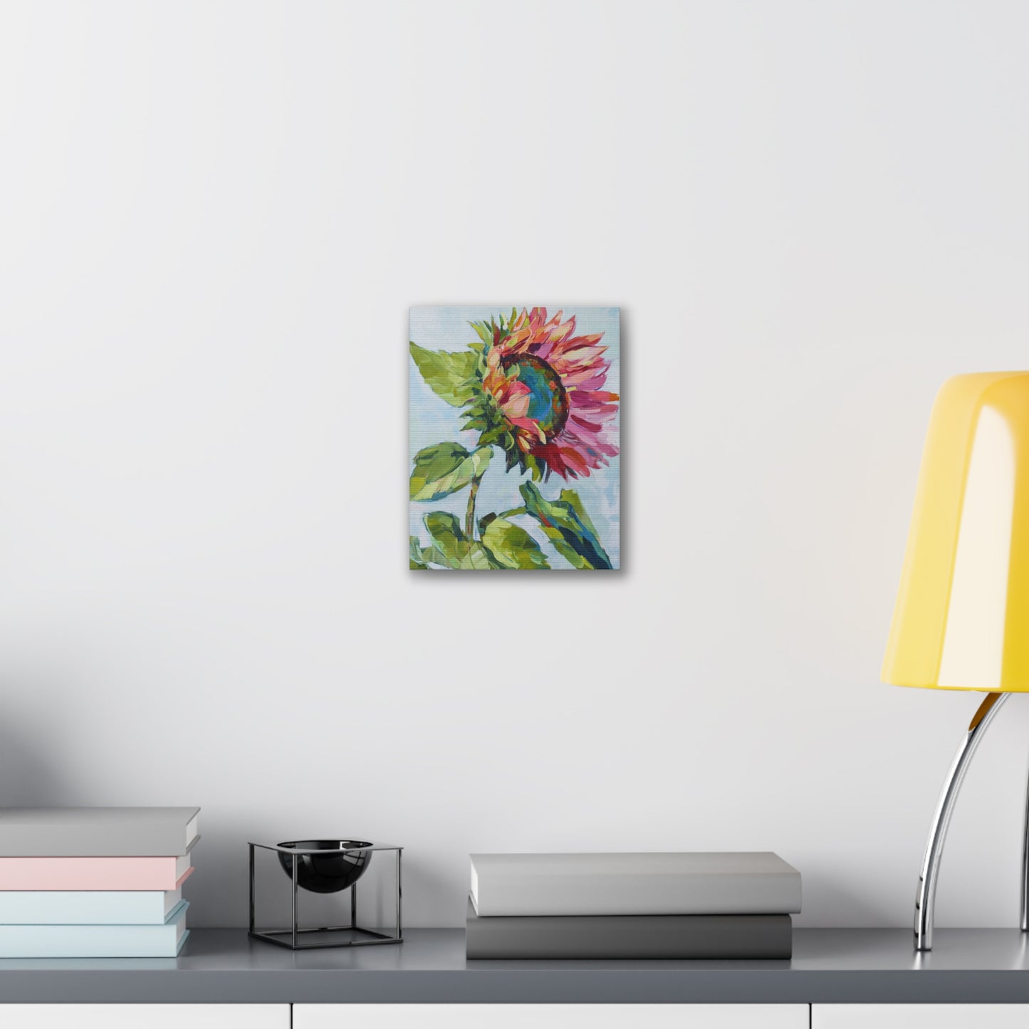 Sunflower Bloom Canvas Wall Art — Colorful Impressionist Botanical Print