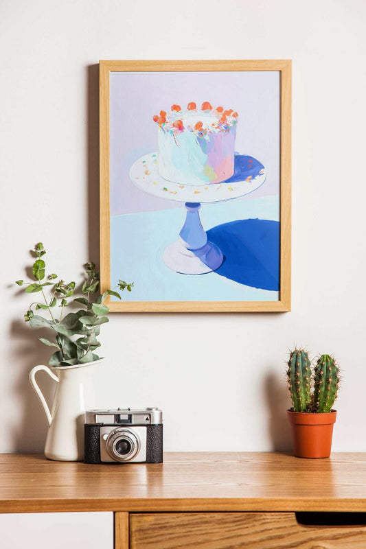 Cake Study I Art Print modern dessert wall art for café décor on cotton canvas and Canon Pro Luster Paper