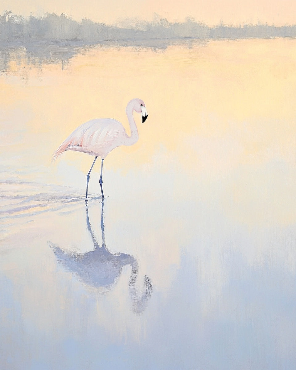 Flamingo at Dawn II Art Print