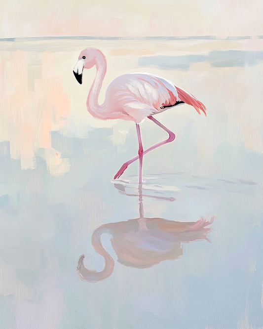 Flamingo at Dawn Art Print