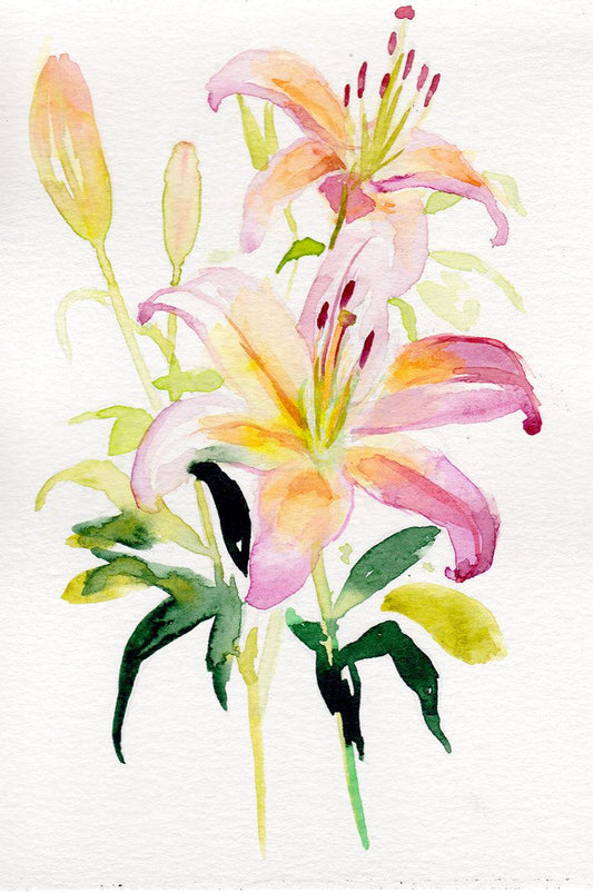 Lily May birth flower art print with vibrant floral design on archival-quality paper or matte cotton canvas