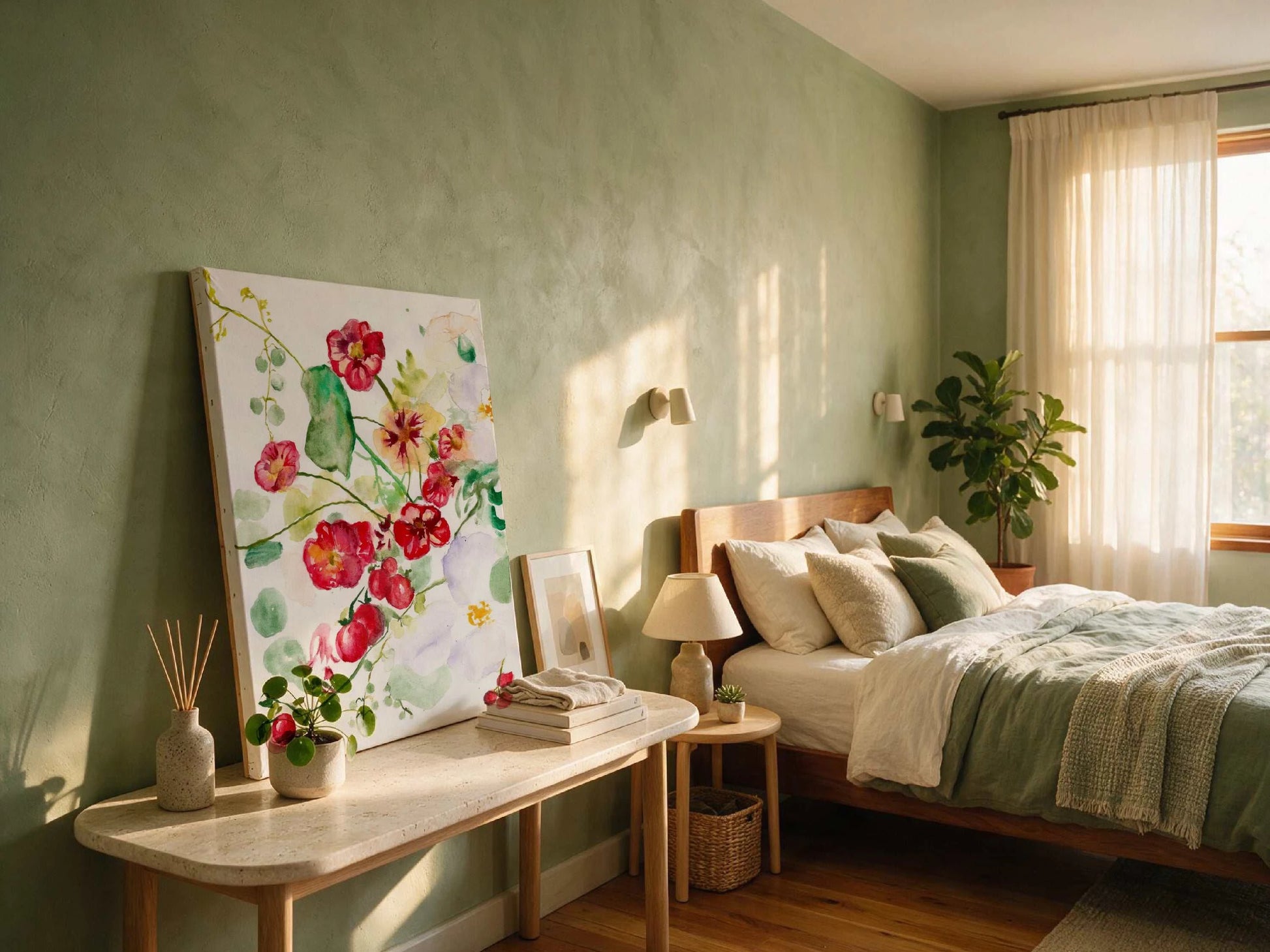 Late Summer art print with warm golden sunlight and nature-inspired calming scene