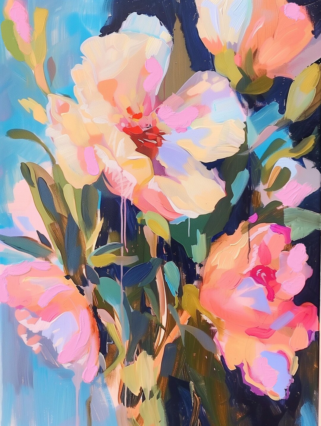 Late Summer Floral Print botanical canvas wall art